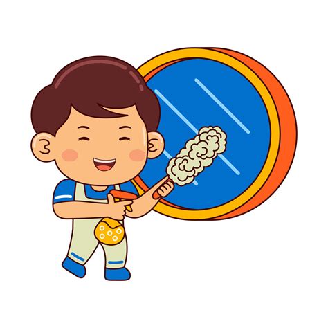 cute house cleaner boy cartoon character 37368331 Vector Art at Vecteezy