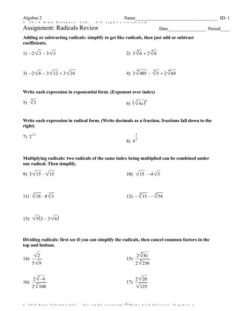 Radicals And Rational Exponents Worksheet – NISYI.ORG