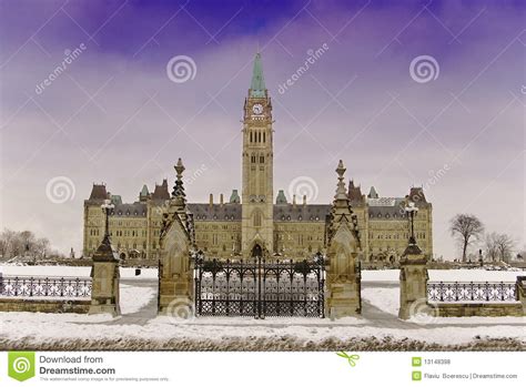 Parliament Building Ottawa in Winter Snow Stock Photo - Image of ...