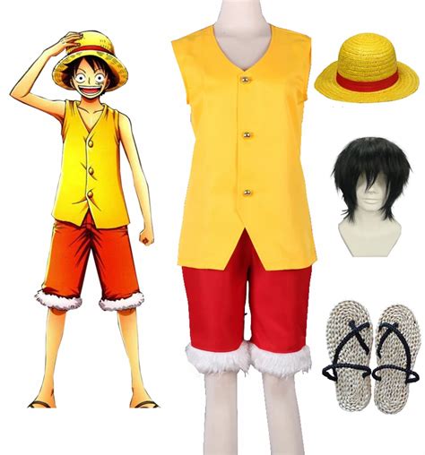 One Piece Monkey D Luffy Yellow Cosplay Costume Halloween -in Anime Costumes from Novelty ...