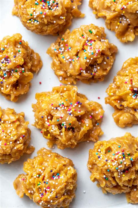 Peanut Butter Cornflake Cookies (Cornflake Candy) - Simply Whisked