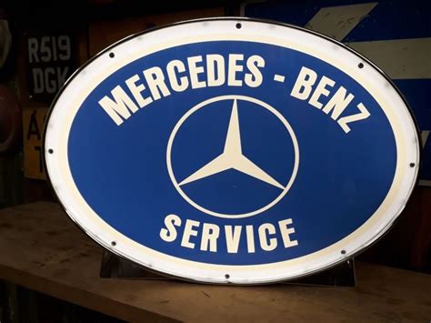 Mercedes Benz Garage Sign - Vintage Classic Car Illuminated Advertising ...