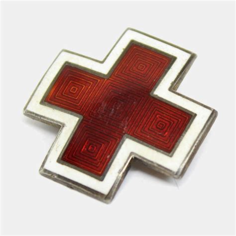 RED CROSS INSIGNE BADGE ARC CROIX ROUGE WWII STERLING NURSE MEDIC 41