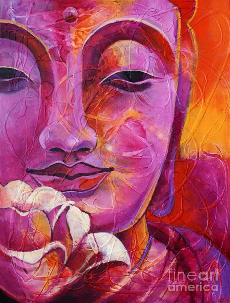 Buddha with lotus flower Painting by Paulina Garoa - Fine Art America