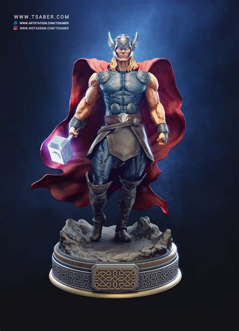 Thor statue zbrush - Marvel collectibles | Tsaber