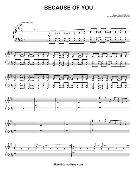 Because Of You Sheet Music The Piano Guys - ♪ SHEETMUSIC-FREE.COM