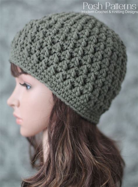 Crochet PATTERN - Textured Crochet Hat Pattern - Beanie – Posh Patterns