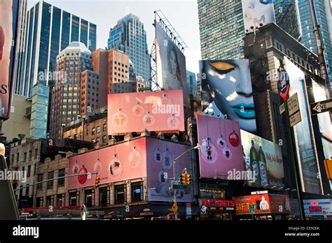 New York City Time Square buildings with huge billboards adverts for Stock Photo: 43225467 - Alamy