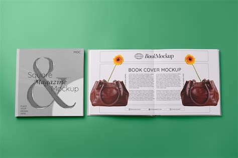 Premium PSD | Square book mockup design