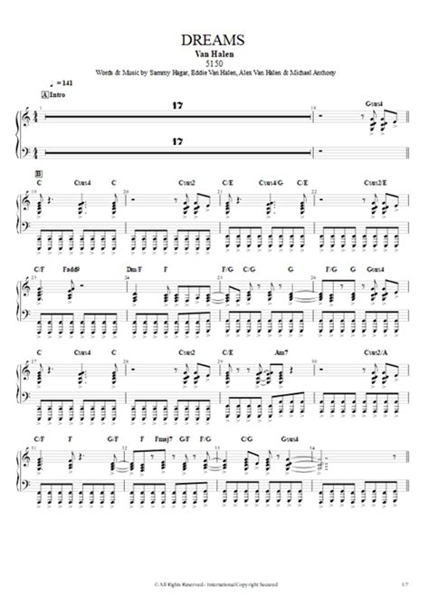 Dreams Tab by Van Halen (Guitar Pro) - Full Score | mySongBook