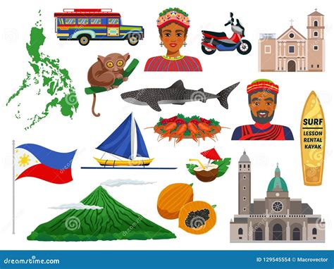 Philippines Landmarks Architecture Building Object Set Clipart And ...