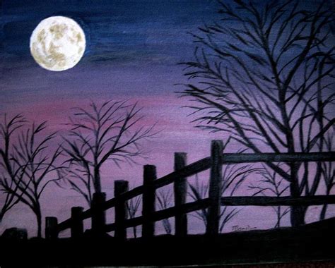 Full Moon Painting - Full Moon Fine Art Print | Moon painting