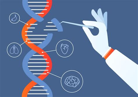 Dna 공학 일러스트 | 프리미엄 벡터