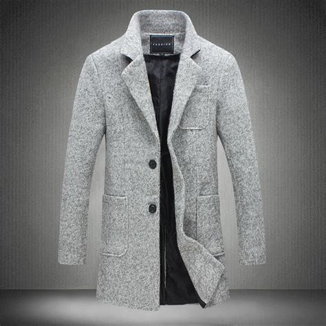 2018 New Long Trench Coat Men Brand Clothing Winter Fashion Mens ...