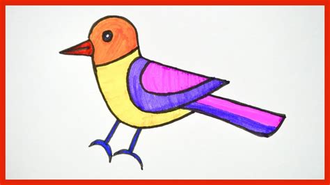 How To Draw A Bird || Step By Step || Drawing & Coloring For Kids - YouTube