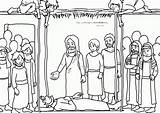 Jesus Heals The Paralytic Coloring Page Pages sketch template
