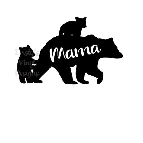 Mama Bear With Cubs SVG PNG for Cricut Silhouette Machines. - Etsy