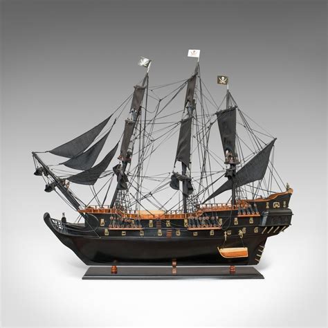 Antiques Atlas - Large Model, Black Pearl, Pirate Ship, Mahogany