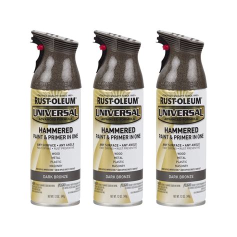 (3 Pack) Rust-Oleum Universal All Surface Hammered Dark Bronze Spray ...