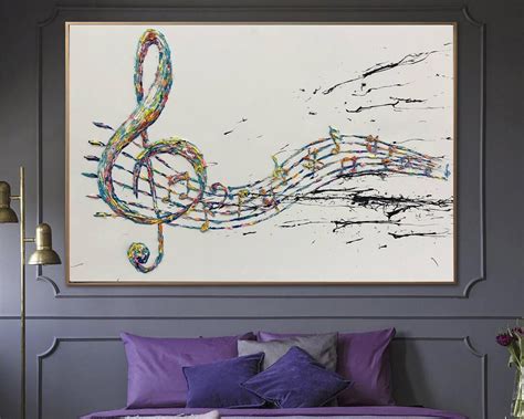 Abstract Painting Canvas Music Note Painting Treble Clef Art - Etsy