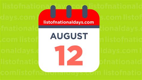 AUGUST-12 - List Of National Days