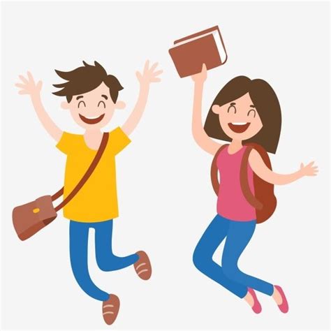 Student Clipart, Student Cartoon, School Cartoon, School Clipart, Happy Cartoon, Happy Students ...