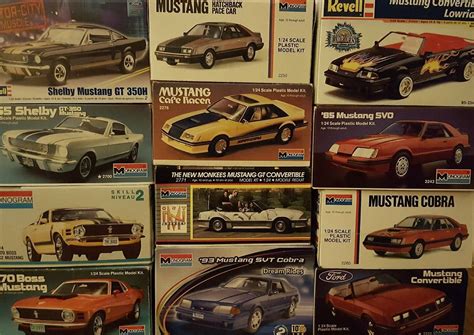 Monogram Mustang 1/24 Models open but complete and unbuilt. 12 kits ...