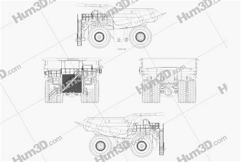 Caterpillar 797F Dump Truck 2009 Blueprint - 3DModels.org