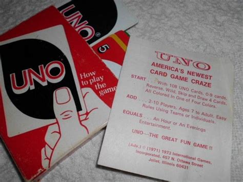 Vintage Original UNO card game 1970s