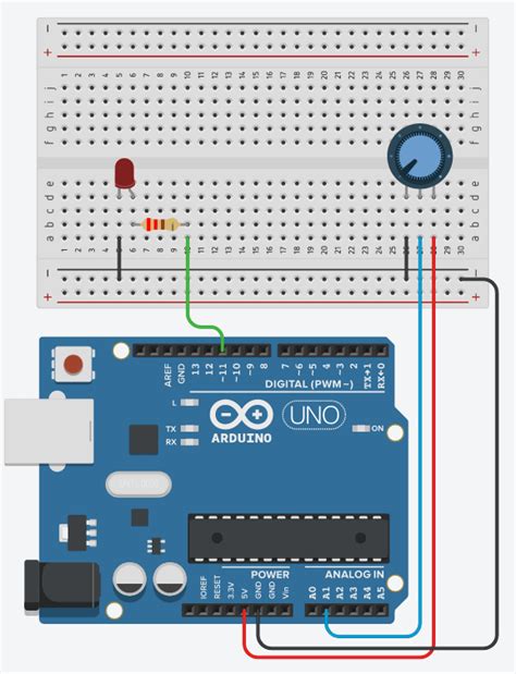 Arduino Circuit To Dim Led With Potentiometer Use Arduino For Projects - Riset