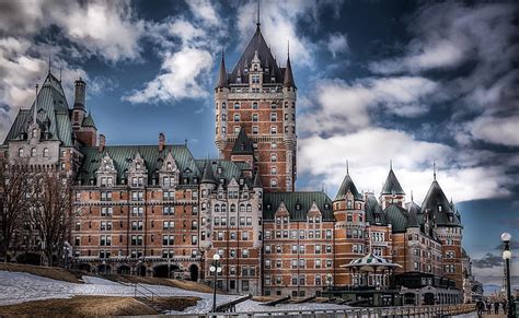 HD wallpaper: winter, the sky, castle, HDR, Canada, Château Frontenac, Quebec city | Wallpaper Flare