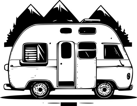 camper, negro y blanco vector ilustración 23613684 Vector en Vecteezy