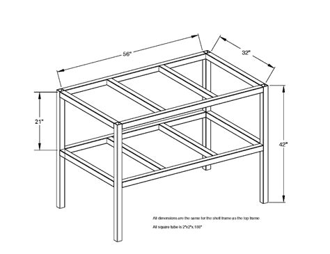 3x5 square tube welding table parts dimensioned.tcd - Red Wing Steel Works Welding Bench ...