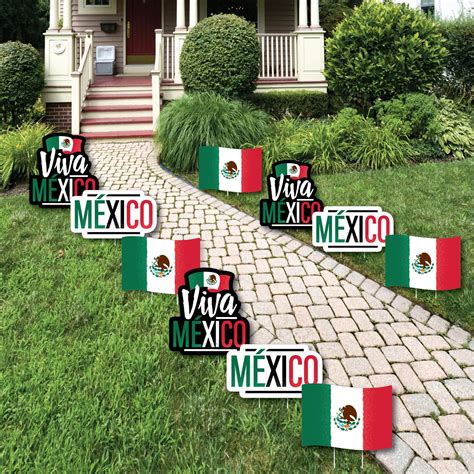 Big Dot of Happiness Viva Mexico - Flag Lawn Decorations - Outdoor ...