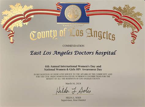 Community Commendation for East LA Doctors Hospital – East Los Angeles ...