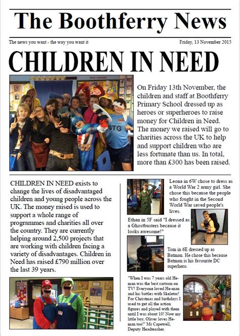 Children in Need | Boothferry Primary School