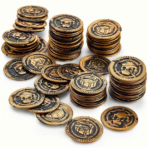 Pack Of 72 Pirate Coins Plastic 1 3/8 Inches Pirate Doubloons Chest Fillers For Kids Great Party ...