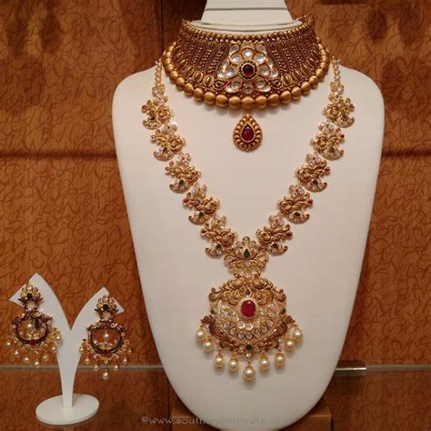 Gold Antique Bridal Jewellery Sets from NAJ ~ South India Jewels