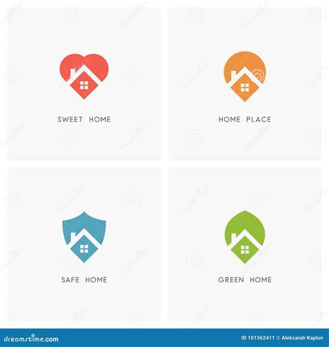 Home logo set stock vector. Illustration of address - 101362411