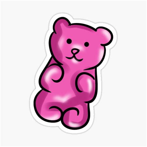 "Pretty Pink Gummy Bear" Sticker for Sale by BlackSheepEllis | Redbubble