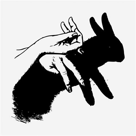 Hare hand shadow puppet illustration. | Free Photo - rawpixel