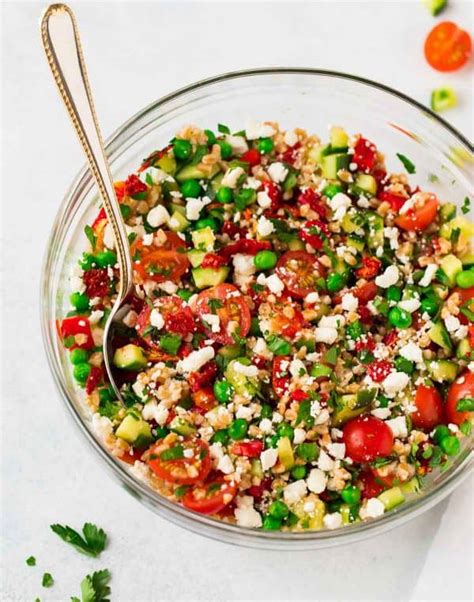 Italian Farro Salad with Feta and Tomatoes | Easy, Make Ahead Recipe