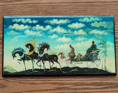 MSTERA 1950S RUSSIAN Lacquer pano "Heavenly clouds eternal wanderers" palekh art $470.00 - PicClick