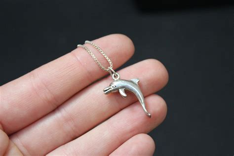 Sterling Silver Dolphin Necklace, Dolphin Jewelry, Sterling Silver Dolphin Pendant, Tropical ...