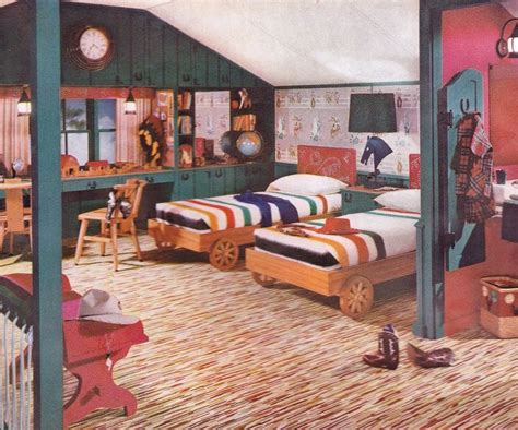 Boys Bedroom (1952) | 1950s home decor, Retro bedrooms, Kids room design