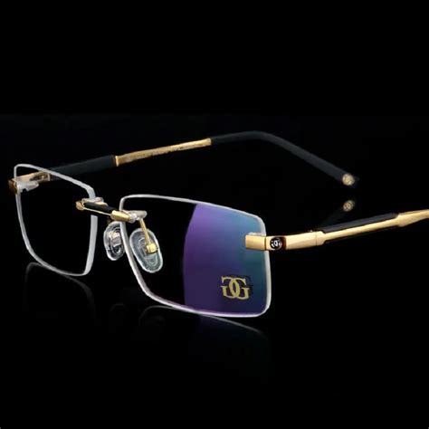Aliexpress.com : Buy Vazrobe Gold Glasses Men Rimless Brand Eyeglasses Frames for Man ...