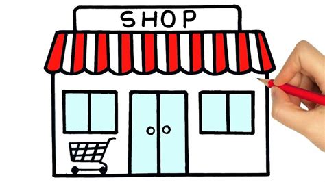 HOW TO DRAW A SHOP - HOW TO DRAW A MARKET EASY STEP BY STEP - YouTube