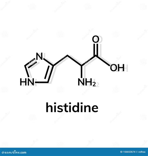 Histidine L-histidine, His, H Amino Acid Molecule Stock Image ...