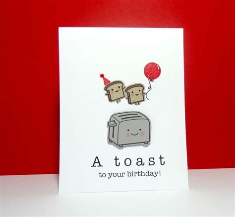 Funny Birthday Card Birthday Toast Card Food Pun Birthday Card Foodie ...