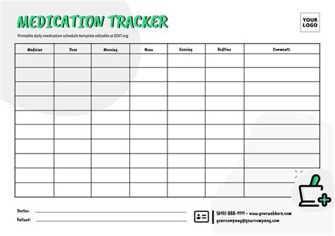 Editable templates to create medication trackers